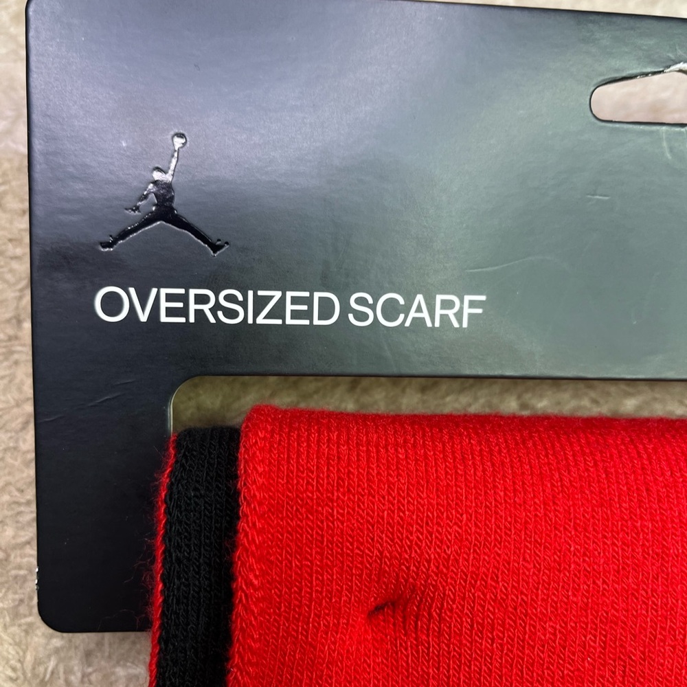 Michael Jordan oversized scarf with name and logo Black/Red reversible